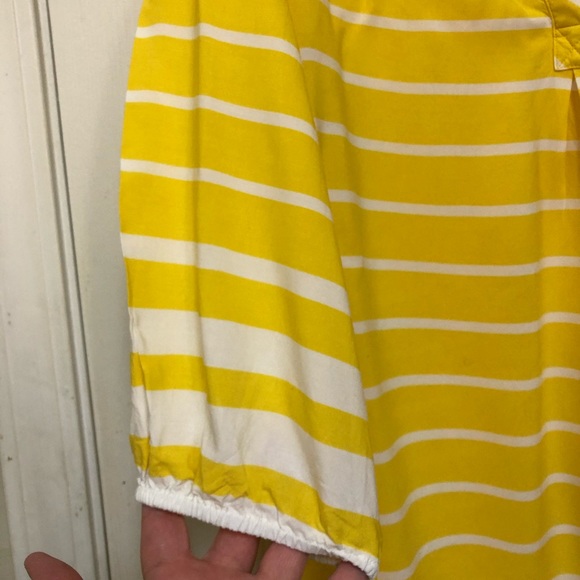 Bright yellow & white stripped Crown & Ivy top - Picture 4 of 5